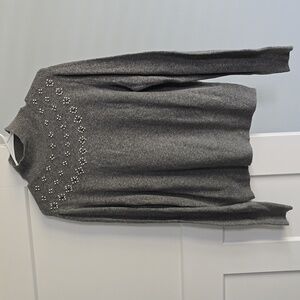 Gray Mock Turtleneck Sweater